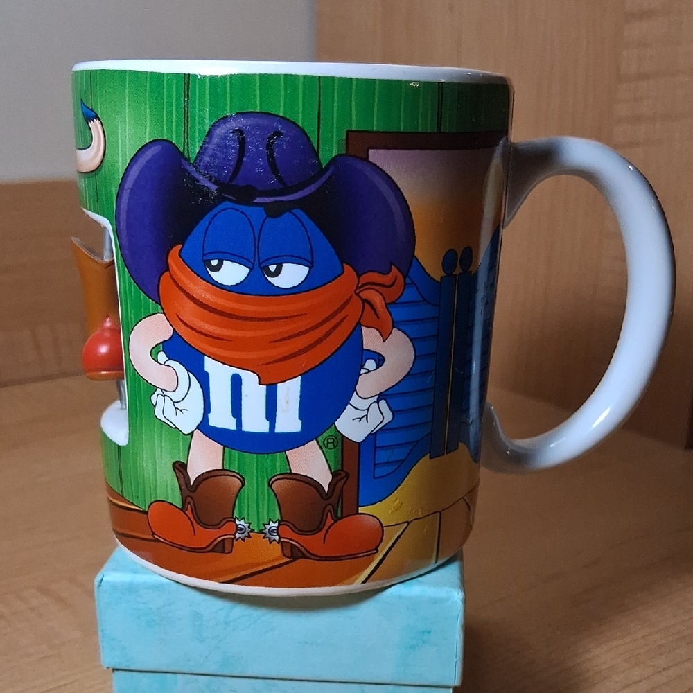 M&M'S Cowboy Mug - Blue, White, and Orange